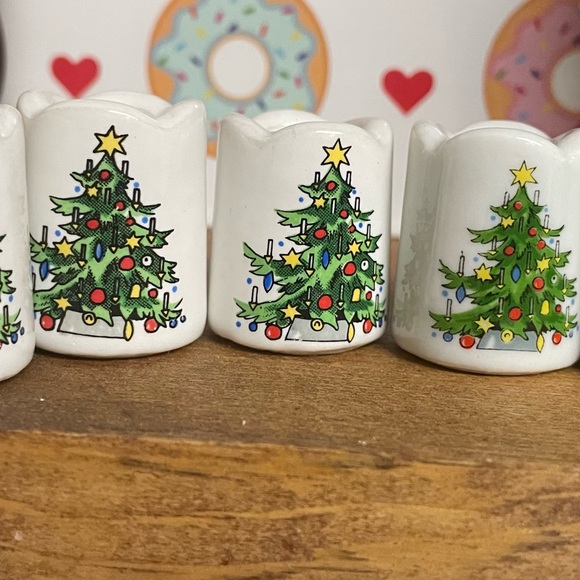 Set of 5 Vintage Enesco Christmas Tree Candle Holders - Picture 2 of 8